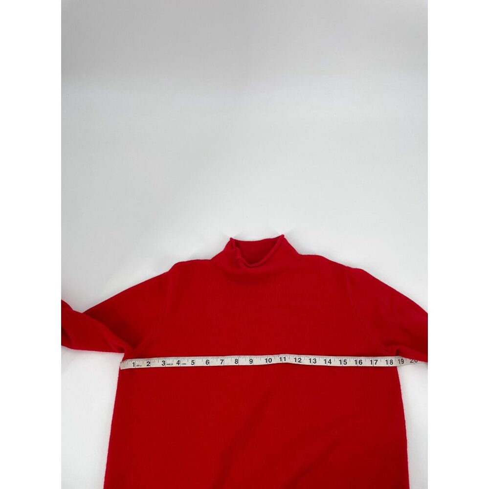 French Connection Womens Large Mock Neck Knit Sweater Red Holidays Christmas - Picture 7 of 8